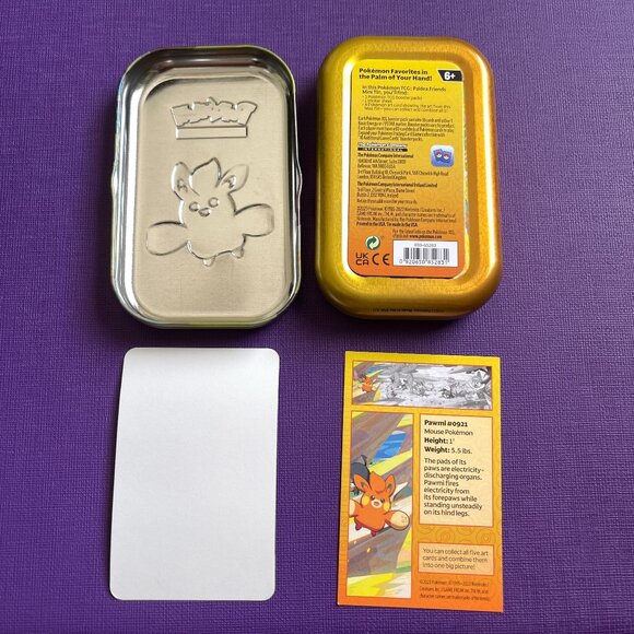 Paldea Friends Mini Tins Pawmi 1 Art Card & 1 Sticker Pokémon (NO PACKS) - Picture 3 of 5